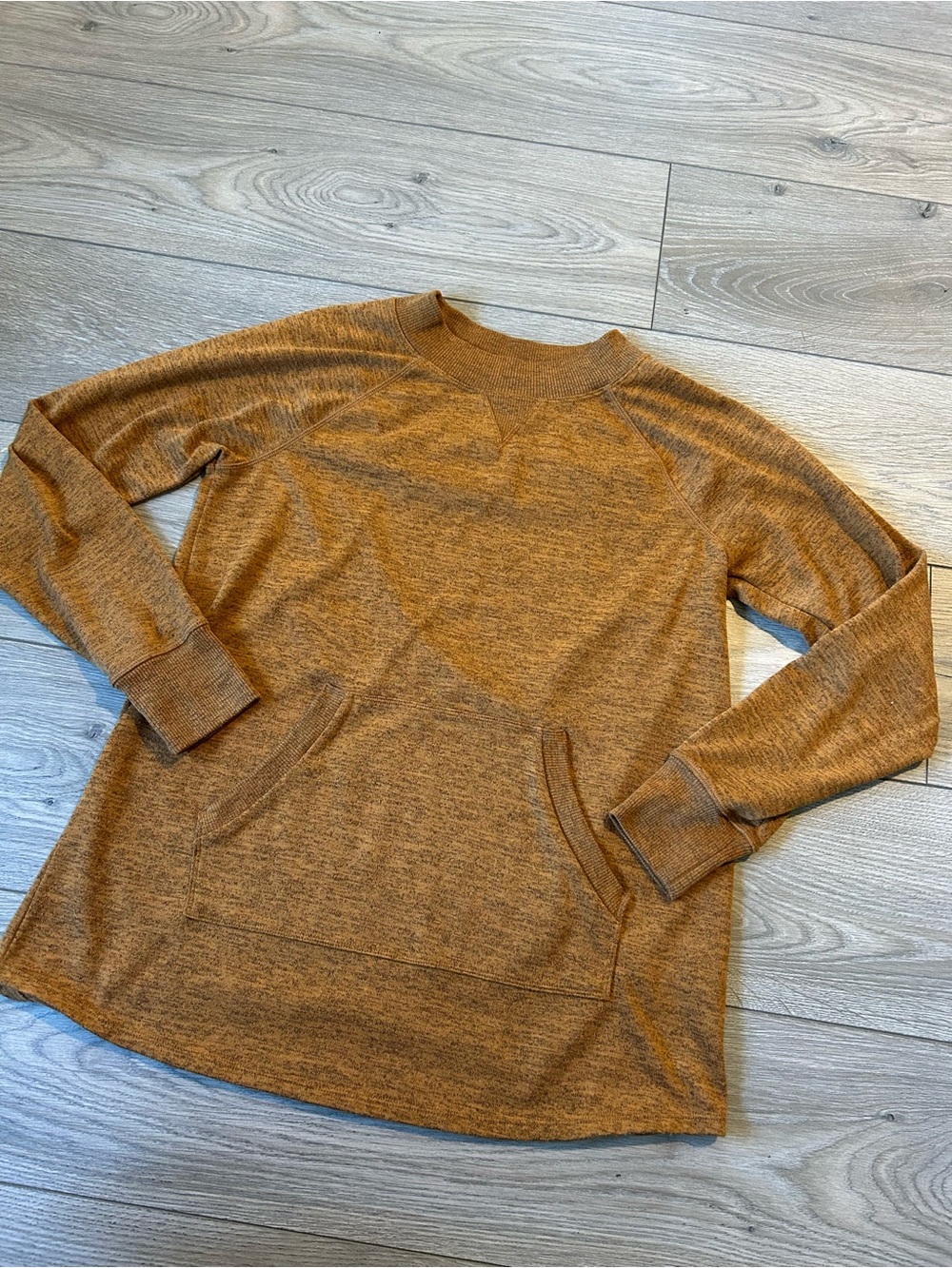 Title Nine Universal Crew Neck Tunic Pullover Raglan Sleeve Top Mustard Sz M